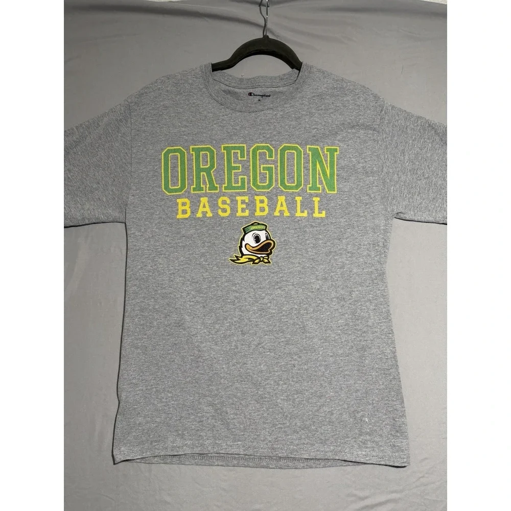 Champion gray Tee, Oregon baseball, ducks, men's medium T-shirt - Picture 1 of 5